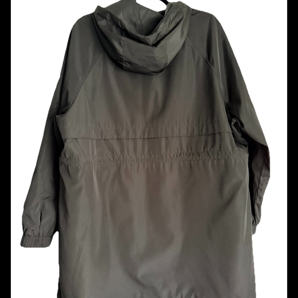 CALVIN KLEIN Women’s Black Mid-Length Hooded Full Zip Rain Jacket Sz 1X - Picture 3 of 11